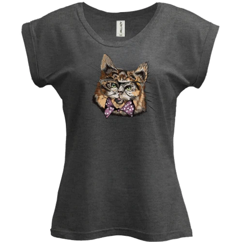 Футболка женская PANI Cat Hipster Mind