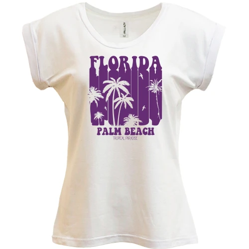 Футболка женская PANI, Белый, Florida Palm Beach
