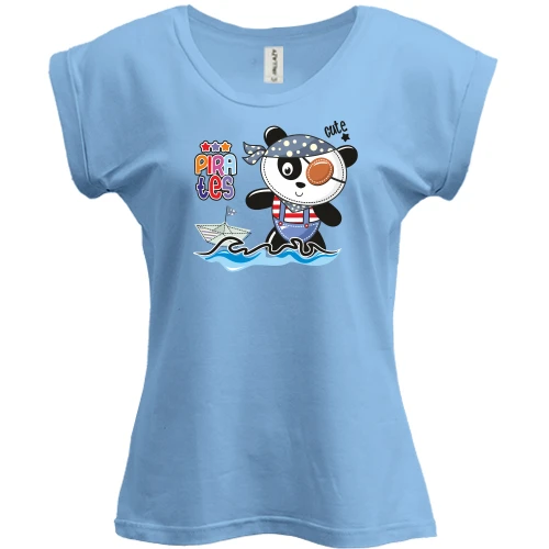 Футболка жіноча PANI, Синій, Cute Pirates Panda
