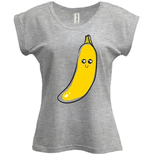 Футболка женская PANI, Серый меланж, Cute Banana