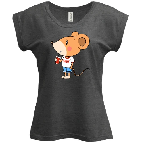 Футболка жіноча PANI, Сірий меланж, Baby mouse