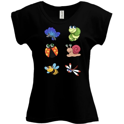 Футболка жіноча PANI, Чорний, Baby Bugs