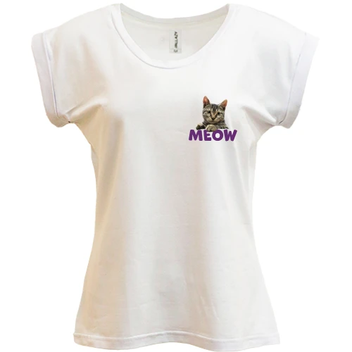 Футболка жіноча PANI, Білий, Meow (mini)