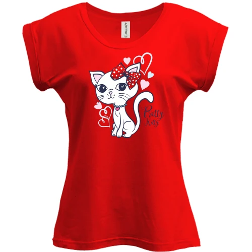 Футболка женская PANI, Красный, Pretty Kitty