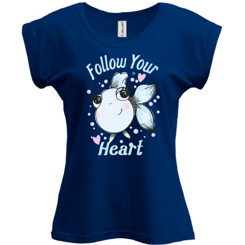 Футболка женская PANI, Синий, Follow Your Heart
