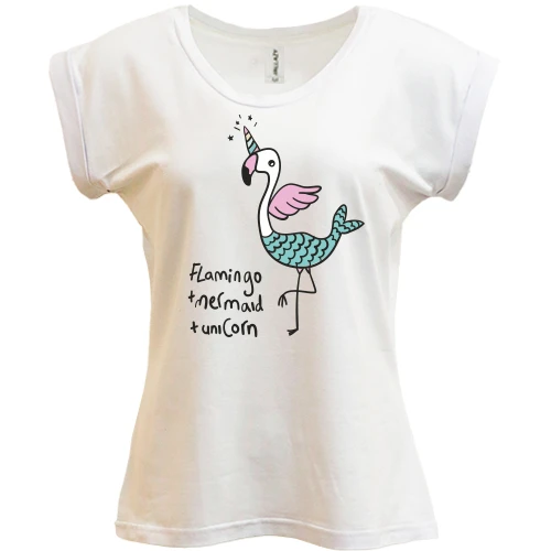 Футболка женская PANI Flamingo + Mermaid + Unicorn