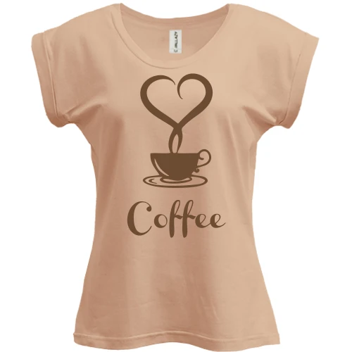 Футболка женская PANI, Белый, Coffee Love