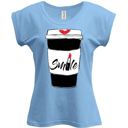 Футболка женская PANI, Синий, Coffee Smile