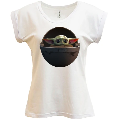 Футболка женская PANI, белый, Baby Yoda