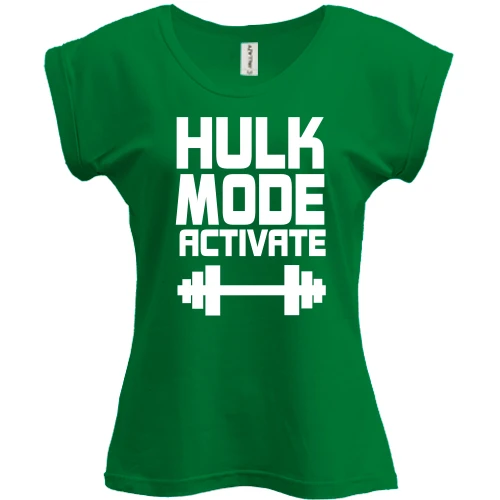 Футболка женская PANI, Зеленый, Hulk Mode Activate