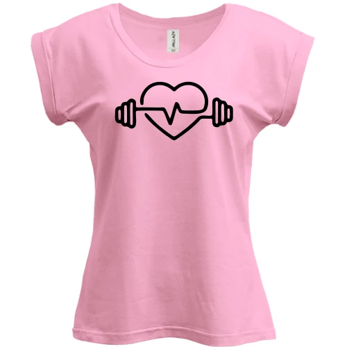 Футболка женская PANI, Розовый, Heart WorkOut