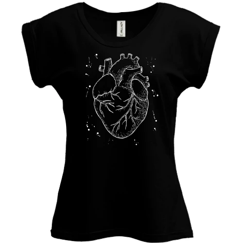 Футболка жіноча PANI, Чорний, Anatomical heart