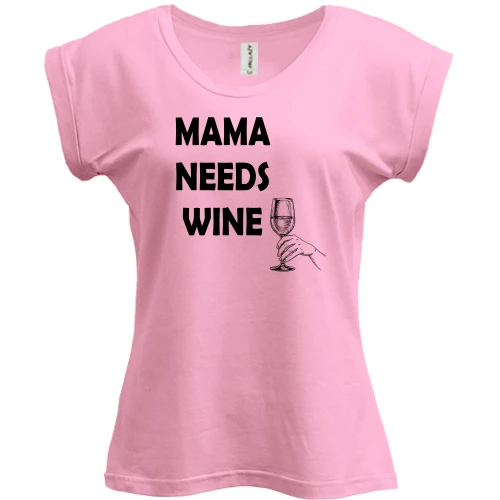 Футболка женская PANI, Розовый, Mama needs Wine