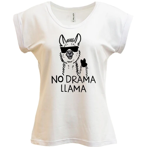 Футболка жіноча PANI, Білий, No Drama LLama
