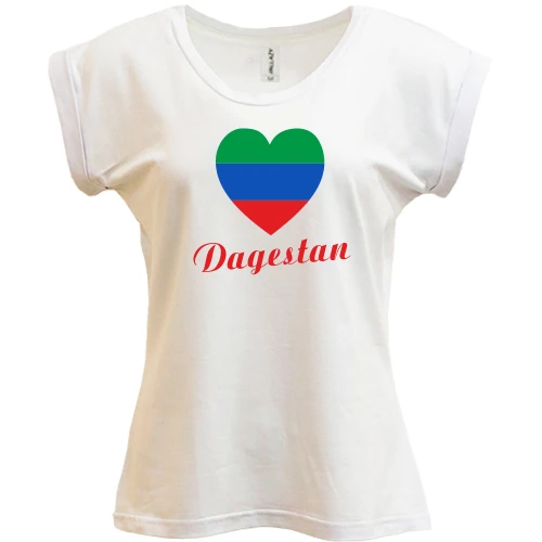 Футболка жіноча PANI Dagestan Flag Heart