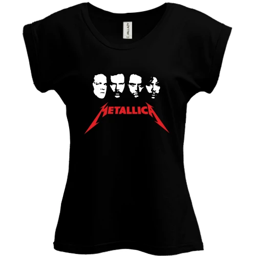 Футболка женская PANI, Черный, Metallica (Лица)