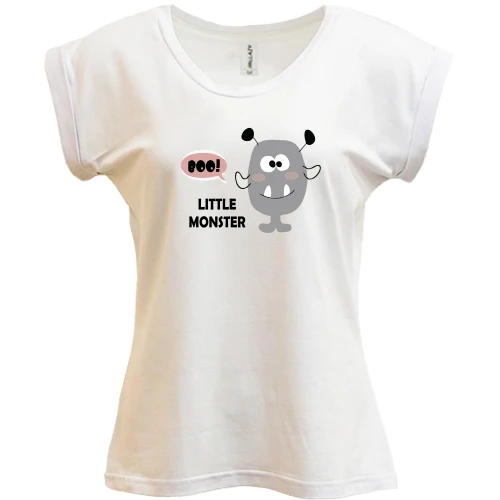 Футболка жіноча PANI, Білий, Little gray monster. Boo!