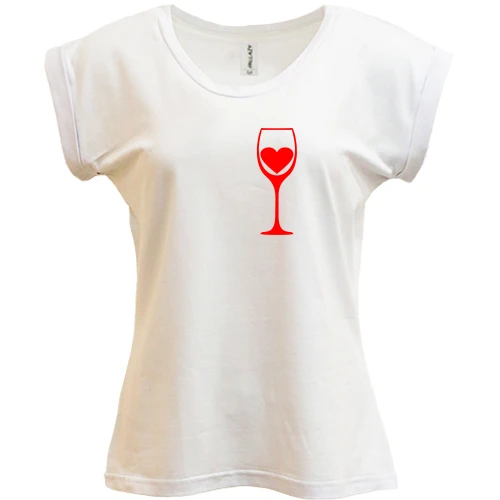 Футболка жіноча PANI, Білий, My heart in wine.