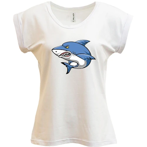 Футболка женская PANI, Белый, Angry Shark
