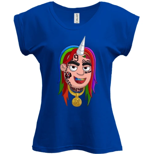 Футболка жіноча PANI, Синій, Tekashi unicorn