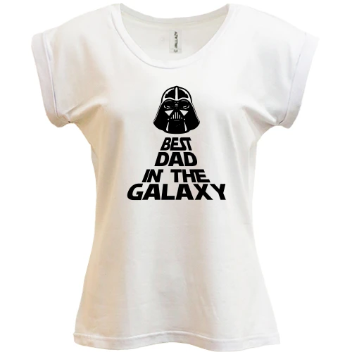 Футболка женская PANI, Белый, Best Dad in the Galaxy