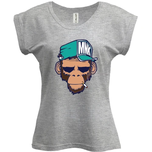 Футболка женская PANI, Серый меланж, MNK Monkey
