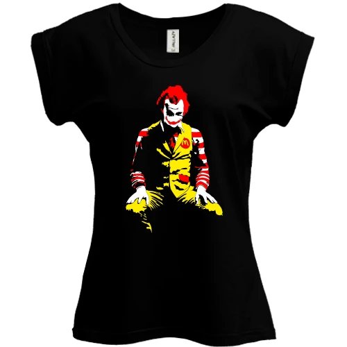 Футболка женская PANI, Черный, Ronald McDonald Clown art
