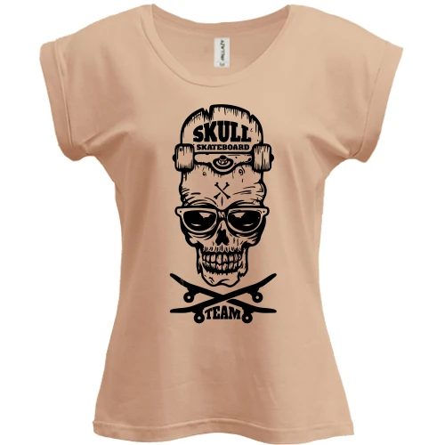 Футболка жіноча PANI Skull skateboard team