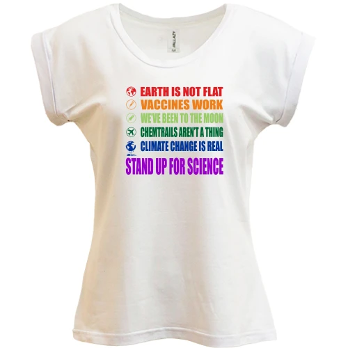 Футболка женская PANI, белый, Stand up for science