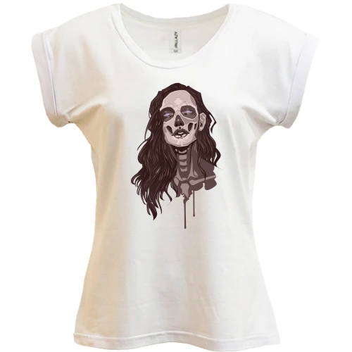 Футболка женская PANI girl makeup skull