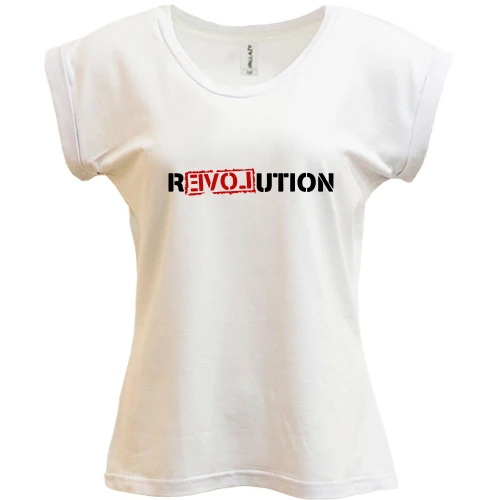 Футболка женская PANI с надписью REVOLUTION LOVE (2)