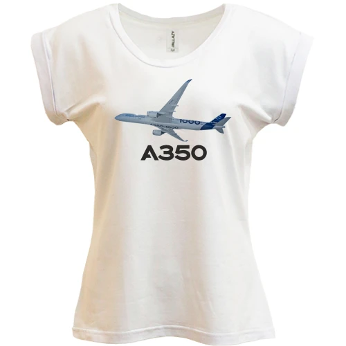 Футболка жіноча PANI, Білий, Airbus A350