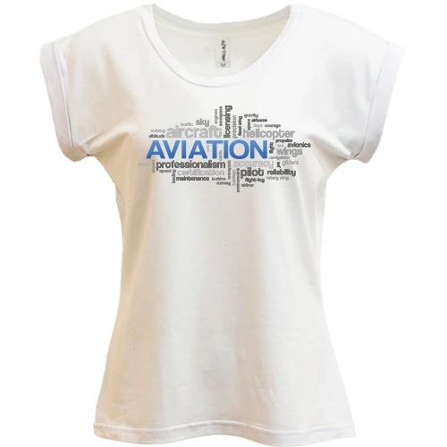 Футболка женская PANI, Белый, Aviation words
