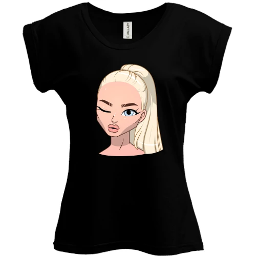 Футболка жіноча PANI, Чорний, Art. Blonde wink