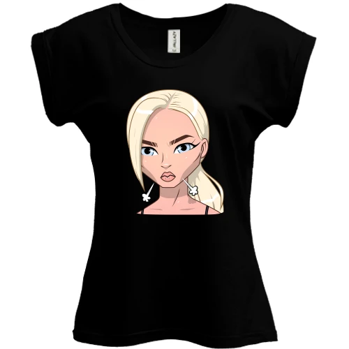 Футболка жіноча PANI, Чорний, Art. Blonde angry