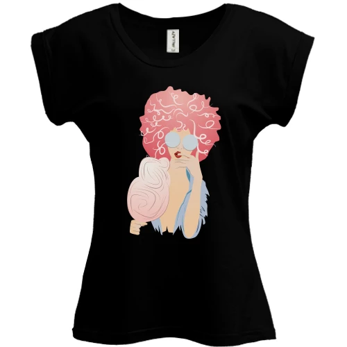 Футболка женская PANI, Черный, Cotton Candy Girl