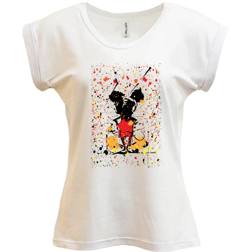 Футболка жіноча PANI, Білий, Mickey mouse paint art