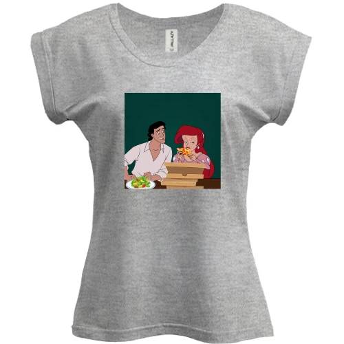 Футболка женская PANI, Серый меланж, Ariel eating