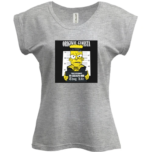 Футболка женская PANI, Серый меланж, Bart original gangssta