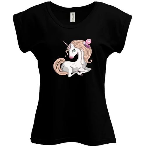 Футболка женская PANI Baby unicorn with butterfly