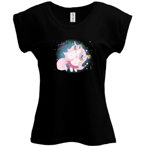 Футболка жіноча PANI Baby unicorn in a skirt