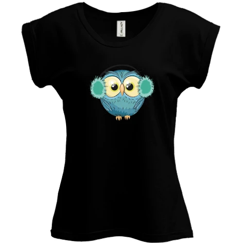 Футболка женская PANI Owl in headphones