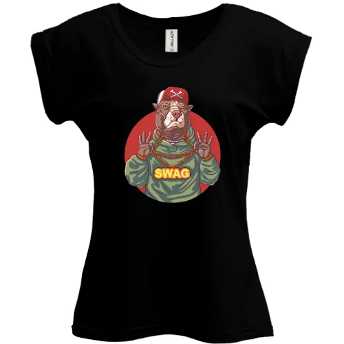 Футболка женская PANI, Черный, Bulldog SWAG