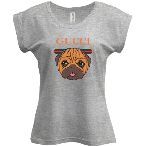 Футболка женская PANI, Серый меланж, Gucci dog