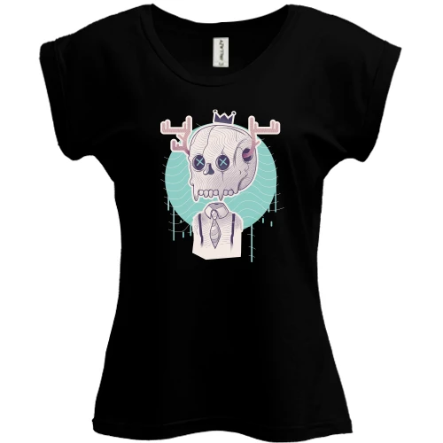 Футболка женская PANI, Черный, Skull with horns