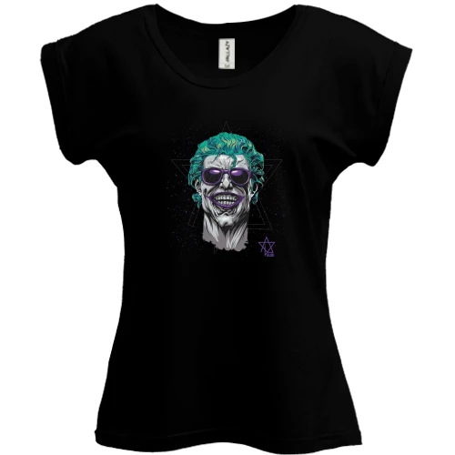 Футболка жіноча PANI, Чорний, Joker in sunglasses