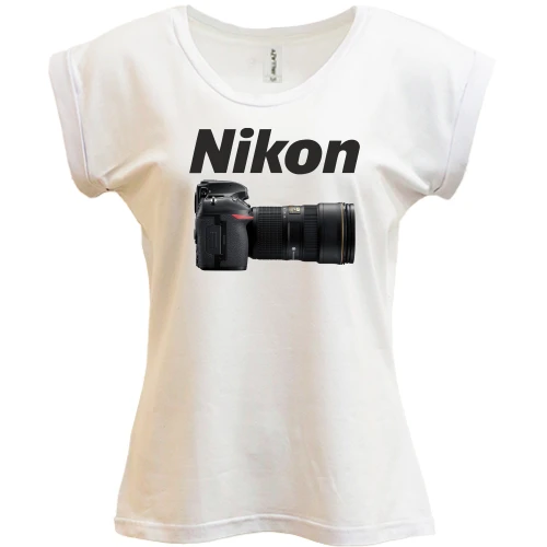 Футболка жіноча PANI, Білий, Nikon Camera
