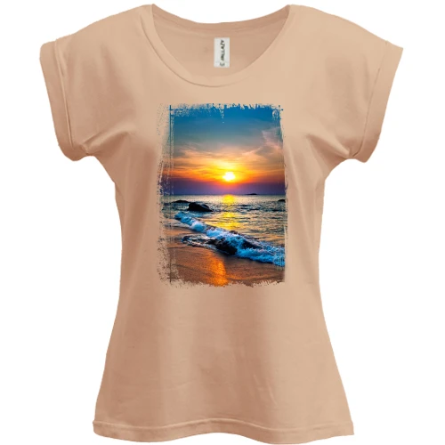 Футболка женская PANI Sunset в рваной рамке