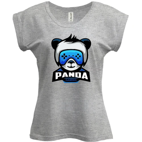 Футболка женская PANI, Серый меланж, Panda gaming