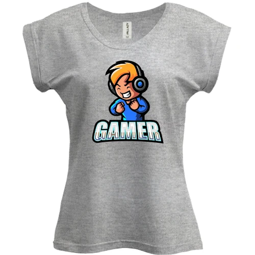 Футболка женская PANI, Серый меланж, Gamer.